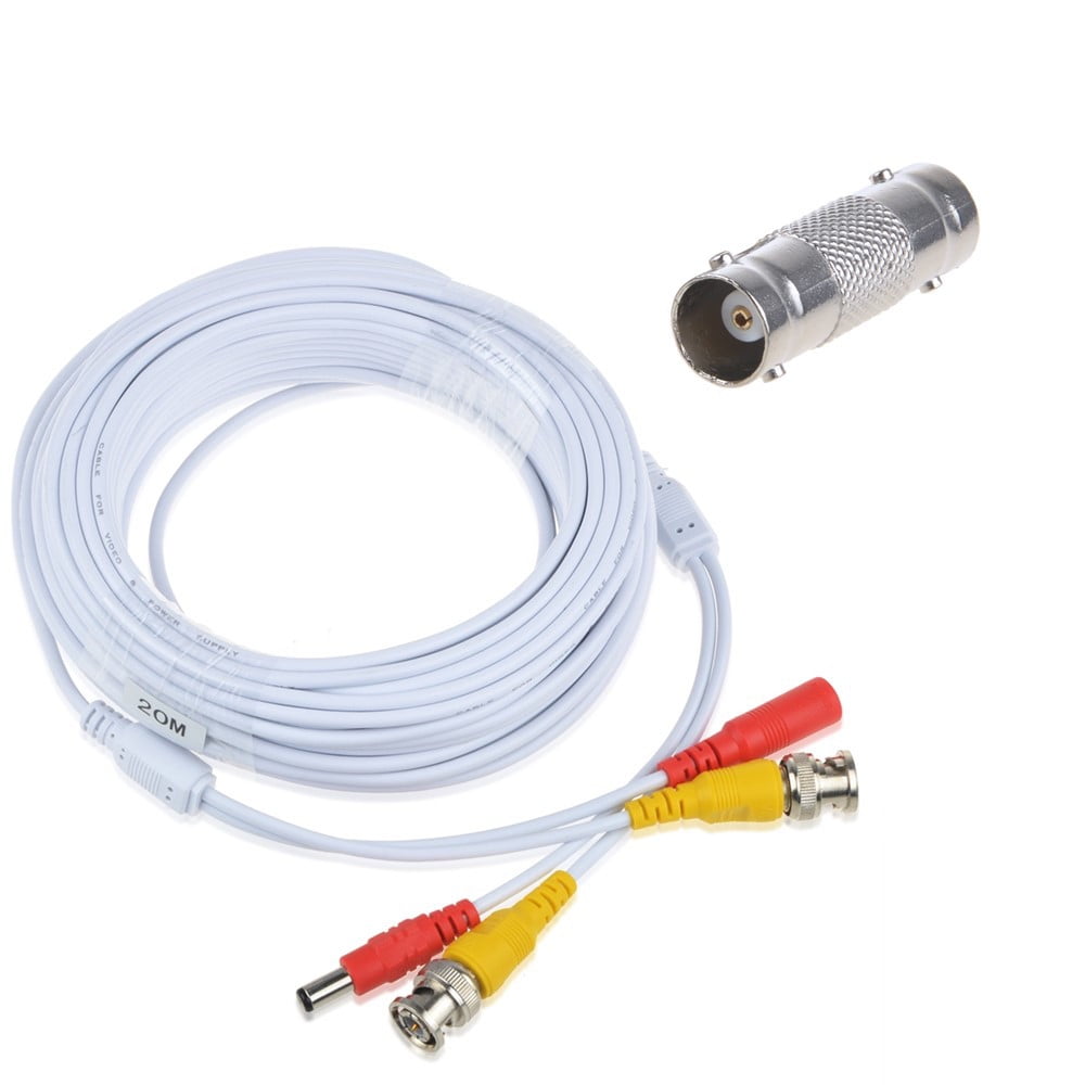 ABLEGRID 65ft White Extention Power/Video Cable for Swann Security CCTV
