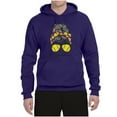 thumbnail image 3 of Messy Bun Softball Mom Life Game Day Vibes Sports Lover | Mother's Day Sports Unisex Hoodie Sweatshirt, Purple, 2XL, 3 of 5