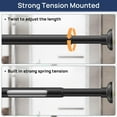 thumbnail image 3 of Matte Shower Curtain Rod 30 to 76 Inches, 1 Inch Stainless Steel Adjustable Spring Tension Rods No Drill for Bathroom, Closet, Window, Room Divider, Never Rust, Non Slip, 3 of 3