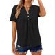 thumbnail image 4 of Tops de Manga Corta para las Mujeres Loose Fit V Cuello Botón Blusa Casual Ligero Verano, 4 of 9