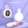 thumbnail image 2 of ZOUSSIQI Clip-On Selfie Ring Light, 2024 Mini Rechargeable Brightness Light with 3 Lighting Modes, 3 Level Adjustable, Work More Than 3 Hours, General USB Cell Phone Photography, CA919-61418, 2 of 7
