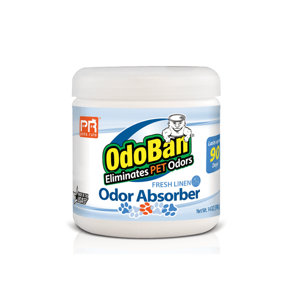 OdoBan Pets Rule Solid Odor Absorber Air Freshener, 14 Ounce Jar, Fresh