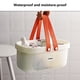 thumbnail image 5 of Cesta portátil de ducha blanca de gran capacidad, organizador de almacenamiento de baño con esponja, 5 of 6