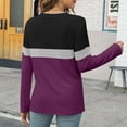 thumbnail image 5 of DondPO Womens Tops Women's Color Block Tunic Tops Casual Long Sleeve Shirts Round Neck Pullover Womens Dressy Tops Tops for Women Trendy Purple XL, 5 of 7