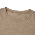 thumbnail image 7 of Endives Women's Long Sleeve Shirt Spring Basic Tee Round Neck Split Casual Loose Top T Shirt Outerwear T-Shirt with Pocket Spring Khaki, 7 of 7