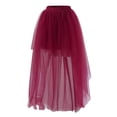 thumbnail image 4 of DuoJiaJ Tulle Skirts for Women Front Short Back Long Puffy Skirt Tutu Adult Dancing Skirts,Red XL, 4 of 5