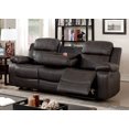 thumbnail image 2 of Furniture of America Transitional Faux Leather Milton Sofa, Brown, 2 of 5