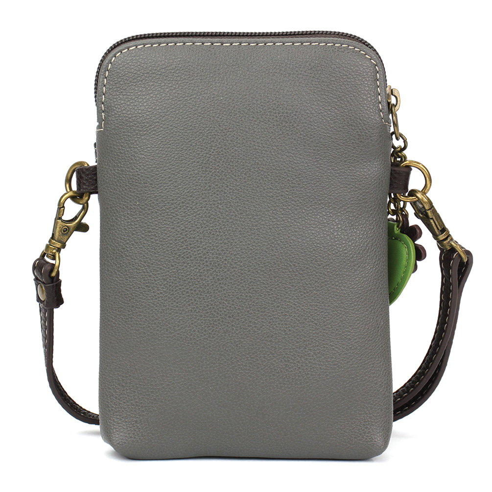 Chala Women's Adjustable Strap Fabric Lining PU Leather Crossbody Purse, Grey