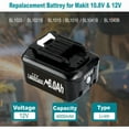 thumbnail image 2 of Batería de Litio de 12V, Batería Recargable de 4Ah para Taladro Eléctrico Makita L1016 BL1021B BL1041B, Baterías de Repuesto para Herramientas Eléctricas, 2 of 6
