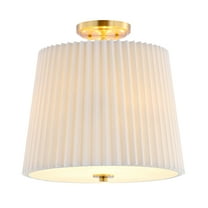 SAFAVIEH Madio 16 in. Antique 3-Light Gold Base Iron Mount Light with White Cotton Shade