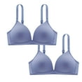 thumbnail image 2 of 2PC Ladies Traceless No Steel Ring Thin Gathering Bra, Women's Seamless Underwear, Wirefree Comfortable Breathable Soft Support Bra for Daily Wear | TruBelle,Purple M, 2 of 8