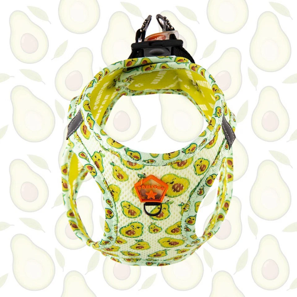 Avocado Print Dog Harness – Reflective, Comfy, Adjustable Pawstar Size 3Xs