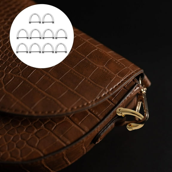 WHAMVOX  10 Pcs Shaped Multifunctional Handbag Charms Accessories Purses Rings Silver