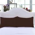 thumbnail image 2 of BedDecor 100% Egyptian Cotton 600TC 2PC Pillow Case Solid Chocolate Queen, 2 of 4