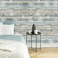 thumbnail image 3 of Arthome Blue-1, Rustic Wood Peel & Stick Wallpaper 17''x120'', 3 of 7