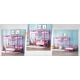 thumbnail image 4 of Ktaxon Twin over Twin Bunk Bed with Desk and Stoarge Drawers, Metal Loft Bed Frame, Pink, 4 of 10