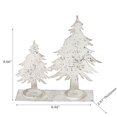 thumbnail image 2 of Distressed White Metal Double Tree Candleholder, 2 of 3