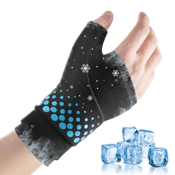 Hot Cold Therapy Wrap for Wrist and Thumb, Reusable Gel Ice Pack Hand Glove for Swelling Recovery, Comfortable Support for Men Women