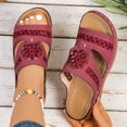 thumbnail image 5 of Dakaela Orthopedic Sandals Women Comfortable Dressy Summer Slip on Slides Arch Support Low Wedges Outdoor Beach Walking Shoes Wine Size 6.5, 5 of 8
