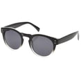 thumbnail image 2 of sunglassLA Unisex Retro Keyhole Nose Bridge Bold Round Horn Rimmed Sunglasses (Black-Fade / Smoke) - 48mm, 2 of 4