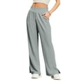 thumbnail image 2 of Bibifish Womens Pants Black Drawstring Waist Soft Loose Wide-Leg Pants Fit Casual Daily Errands Weekend Relaxing Pants With Side Pocket, 2 of 7