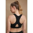 thumbnail image 2 of Women's Cottonique W12299 Latex Free Organic Cotton Racerback Croptop Bra (Black 10), 2 of 3
