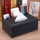 thumbnail image 4 of Caja de pañuelos rectangular de cuero PU, soporte para caja de pañuelos multifuncional, caja de Control remoto, 4 of 5
