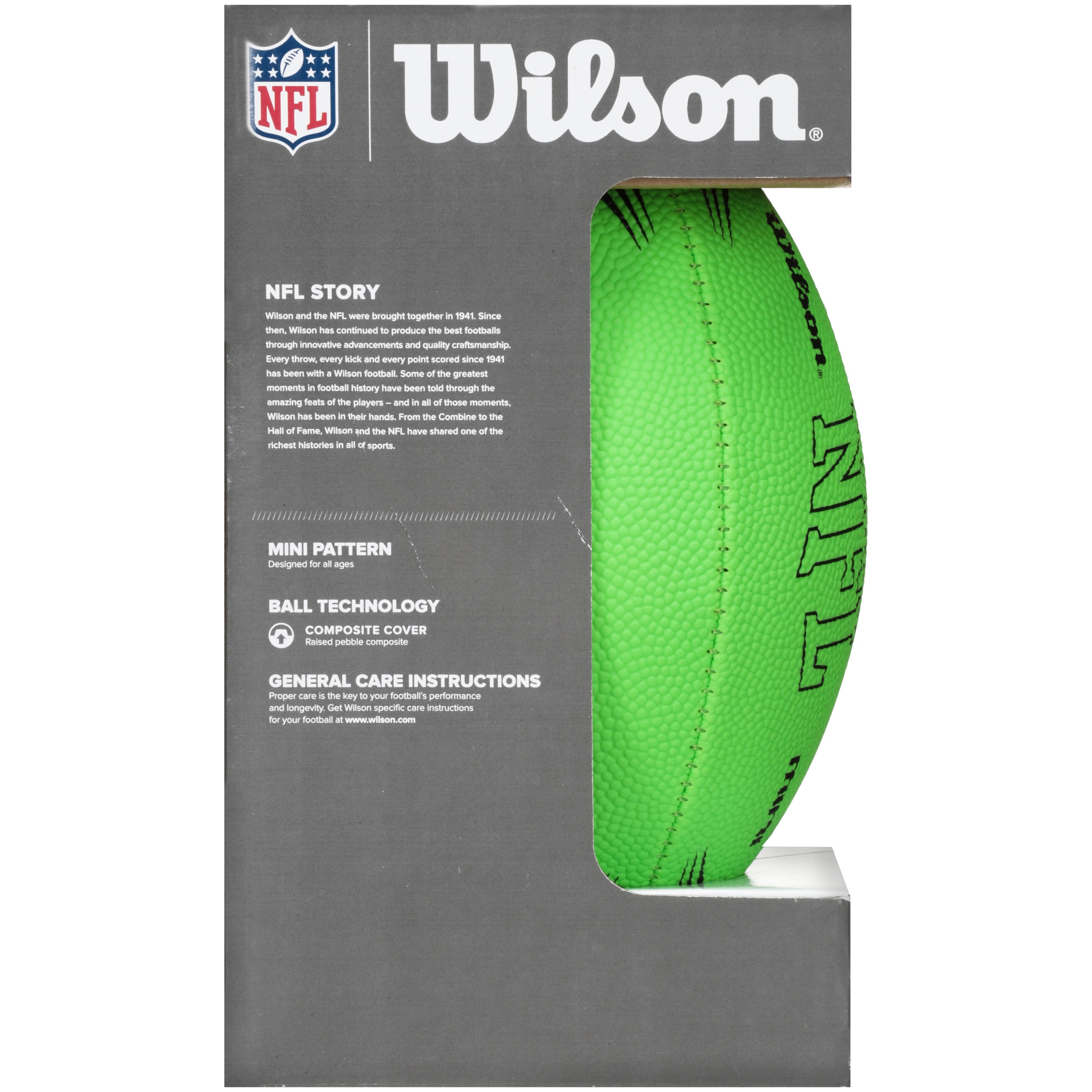 Wilson Sporting Goods NFL Mini Rubber Youth Football, Green - image 4 of 4