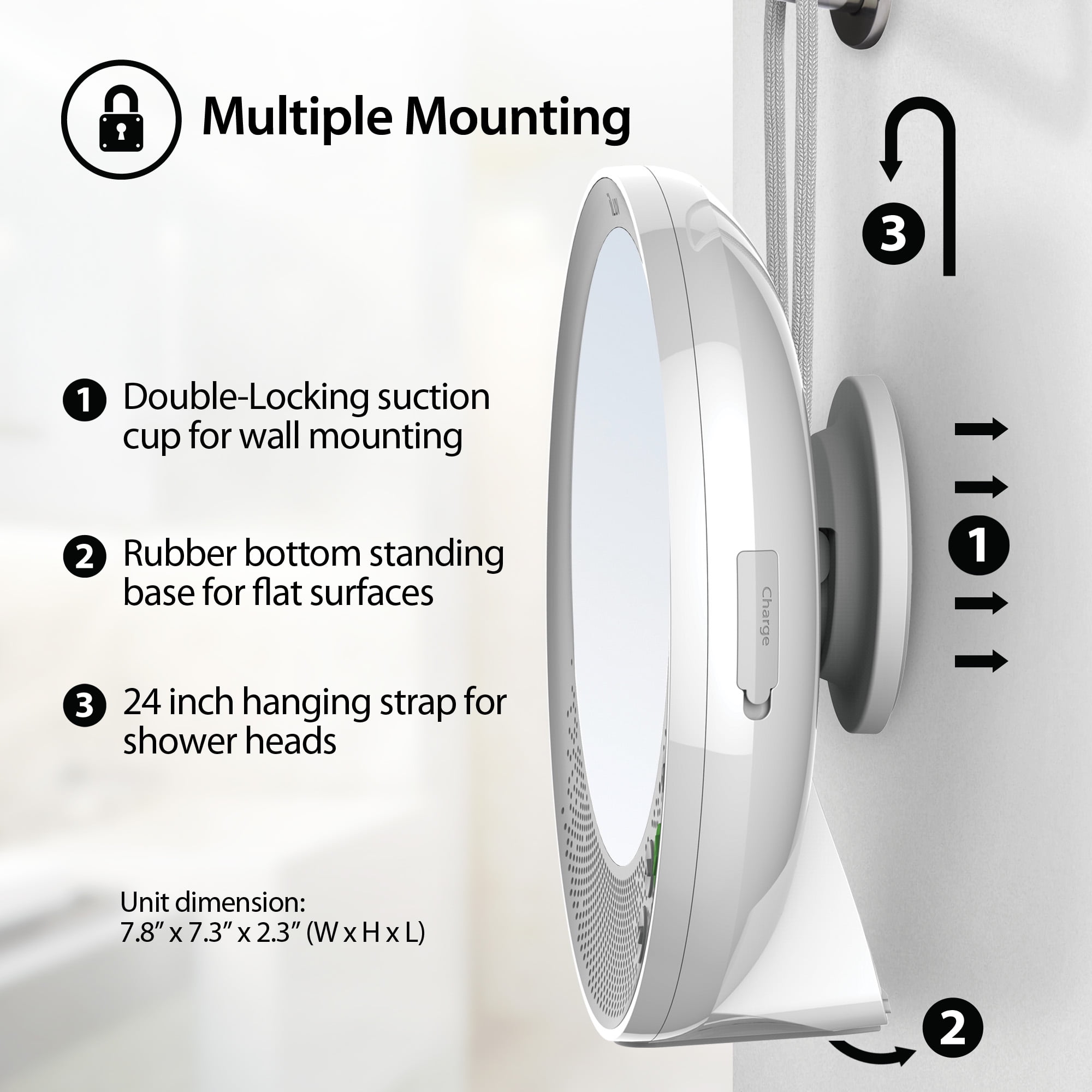 Iluv Water Resistant Portable Bluetooth Shower Speaker With