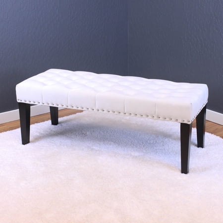 Markelo White Velvet Bench