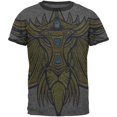 thumbnail image 1 of Leo King of the Lions Mens Ringer T Shirt Dark Heather-Black MD, 1 of 1