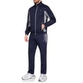 thumbnail image 3 of Little Donkey Andy Men's 2 Piece Full Zip Tracksuit Set, 4 Way Stretch Breathable Athletic Outfit with Reflective Details & Zipper Pockets, for Gym Running Outdoor, Navy Blue 3XL, 3 of 9