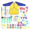 thumbnail image 2 of Durable 57Pcs Sponge Paint Brushes Toy, Interesting Foam , Brushes Letters  Kits, Toddlers For Early Learning, 2 of 8