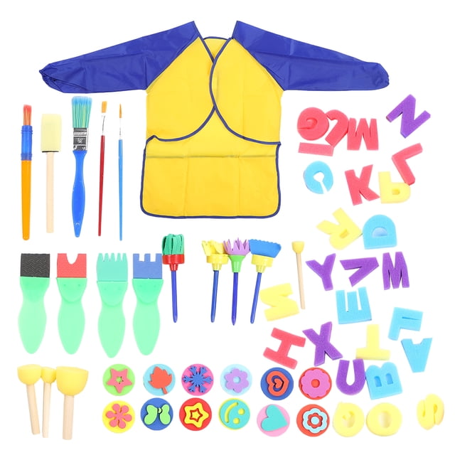 Kits de pinceles de esponja para pintar, 57 Uds., pinceles de esponja para pintar, sellos de espuma, pinceles de espuma para manualidades, calidad en la que puede confiar