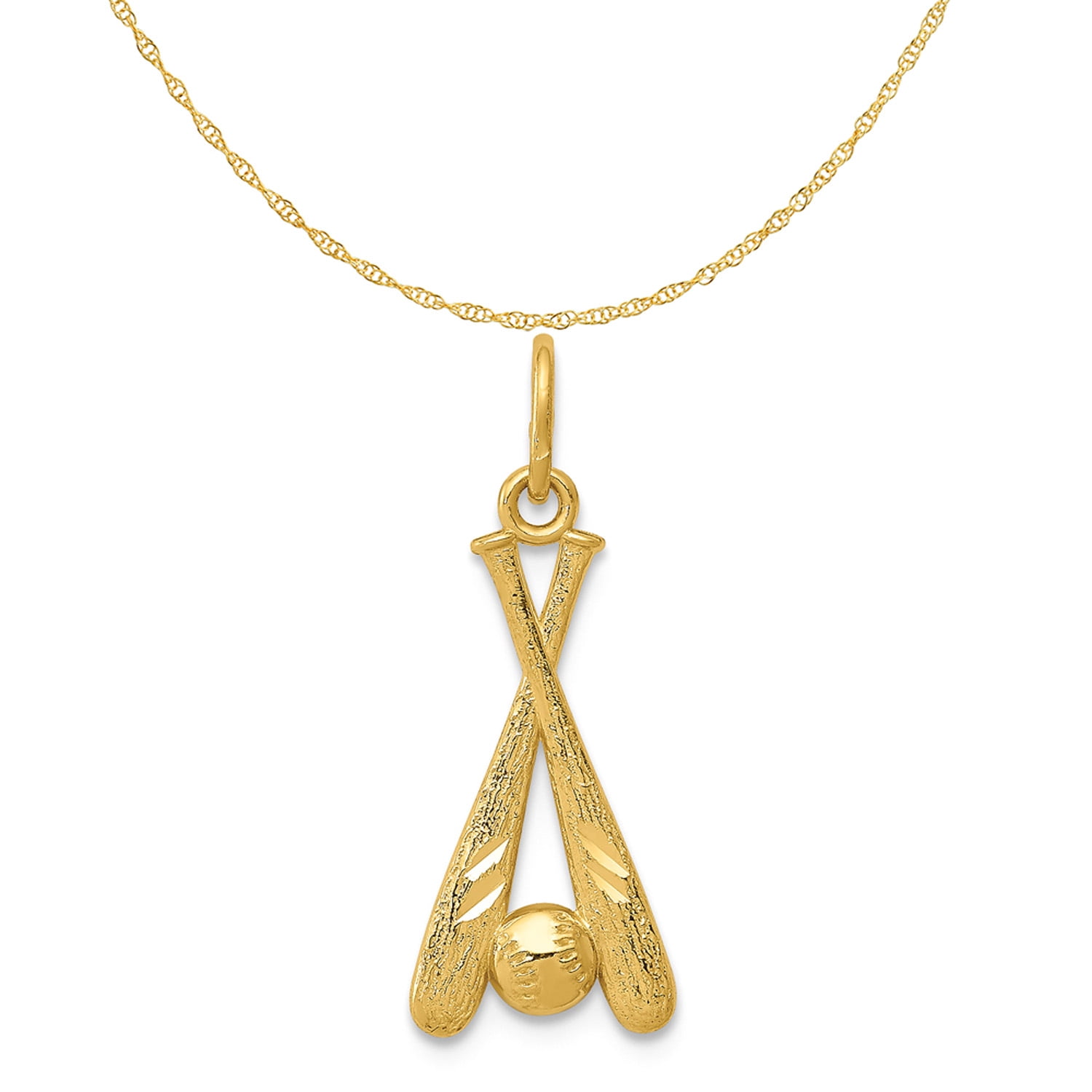 Gold Baseball Pendant