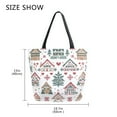 thumbnail image 5 of FORMRS Womens Canvas Tote Bag with Zipper Inner Pocket Shoulder Handbag, Beige Nordic Christmas House, 5 of 7