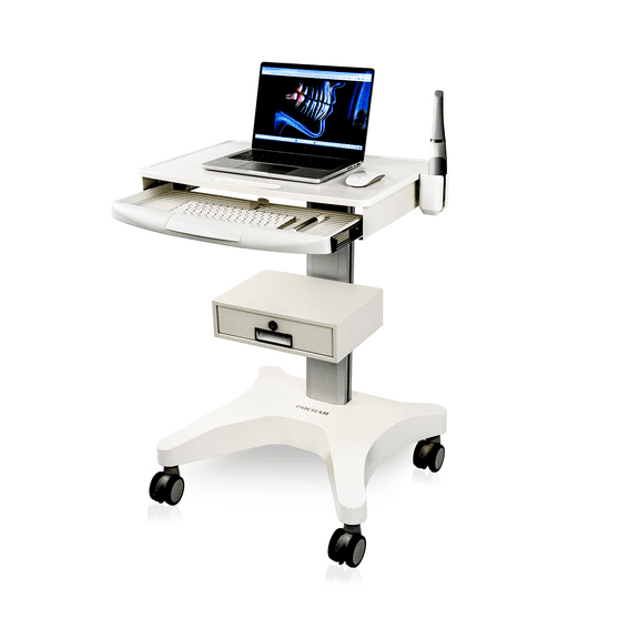 Medical Trolley with Laptop Pallet and Oral Scanner Holder, Dental Clinic Cart with Wheels for Hospital Beauty Salon