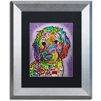 Trademark Fine Art "Sweet Poodle" Canvas Art by Dean Russo, Black Matte, Silver Frame
