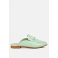 thumbnail image 3 of KRISTY Horsebit Embellished Mules in Mint Green, 3 of 7