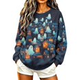 thumbnail image 2 of VKOYWKM Womens Sweatshirt Halloween Spooky Ghost Pumpkin Graphic Sweatshirt Crewneck Long Sleeve Fall Sweatshirt Casual Holiday Party Pullover, 2 of 8