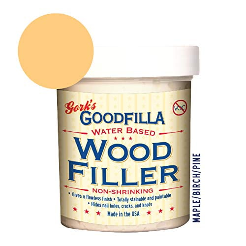 Water-Based Wood & Grain Filler - Maple/Beech/Pine - 8 oz By Goodfilla | Replace Every Filler & Putty | Repairs, Finishes & Patches | Paintable, Stainable, Sandable & Quick Drying