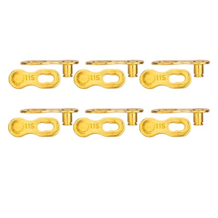 Steel 6 Pairs Links Bike Joint Connector Accessories Heavy Duty for 6 7 8 Replacement Cycling , 11S gold