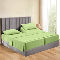 600-Thread-Count 100% Egyptian Cotton 5-PCs Sheet Set Split King (2 XL Fitted)Size Fits 15-18 Inches Deep Pocket ( Solid, Sage Green )