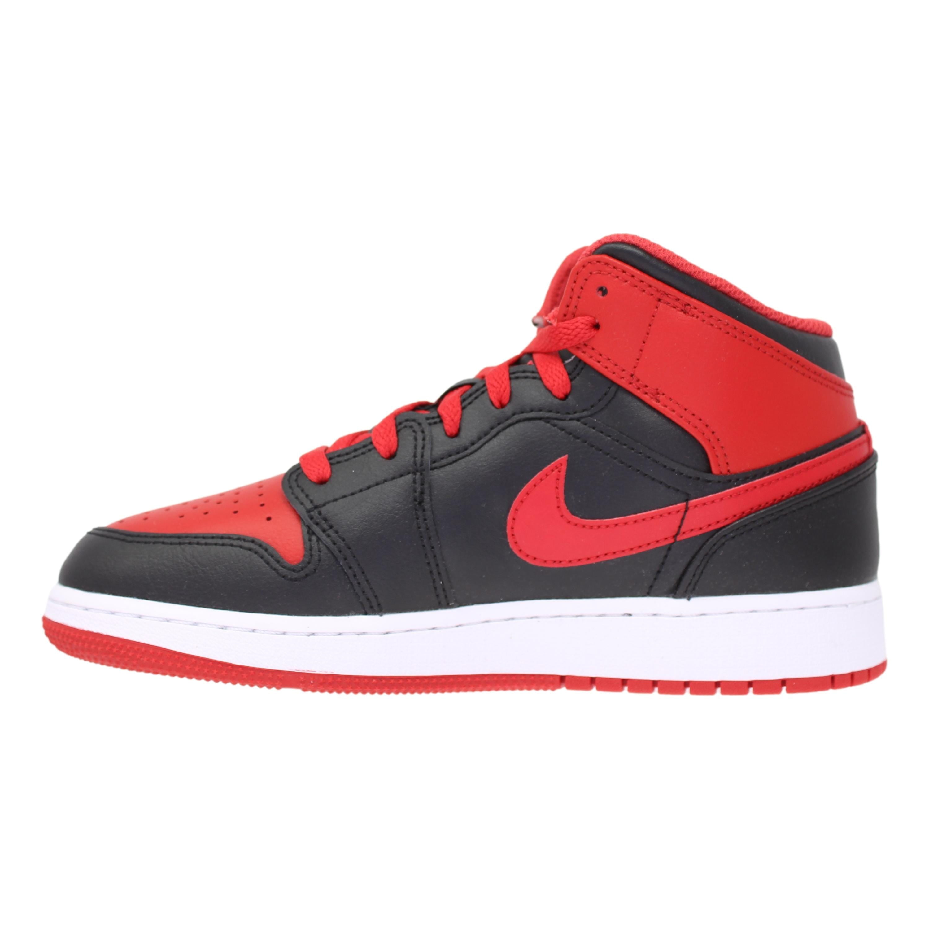 Air Jordan Big Kid's 1 Mid 'Reverse Bred' Gym Red/Black
