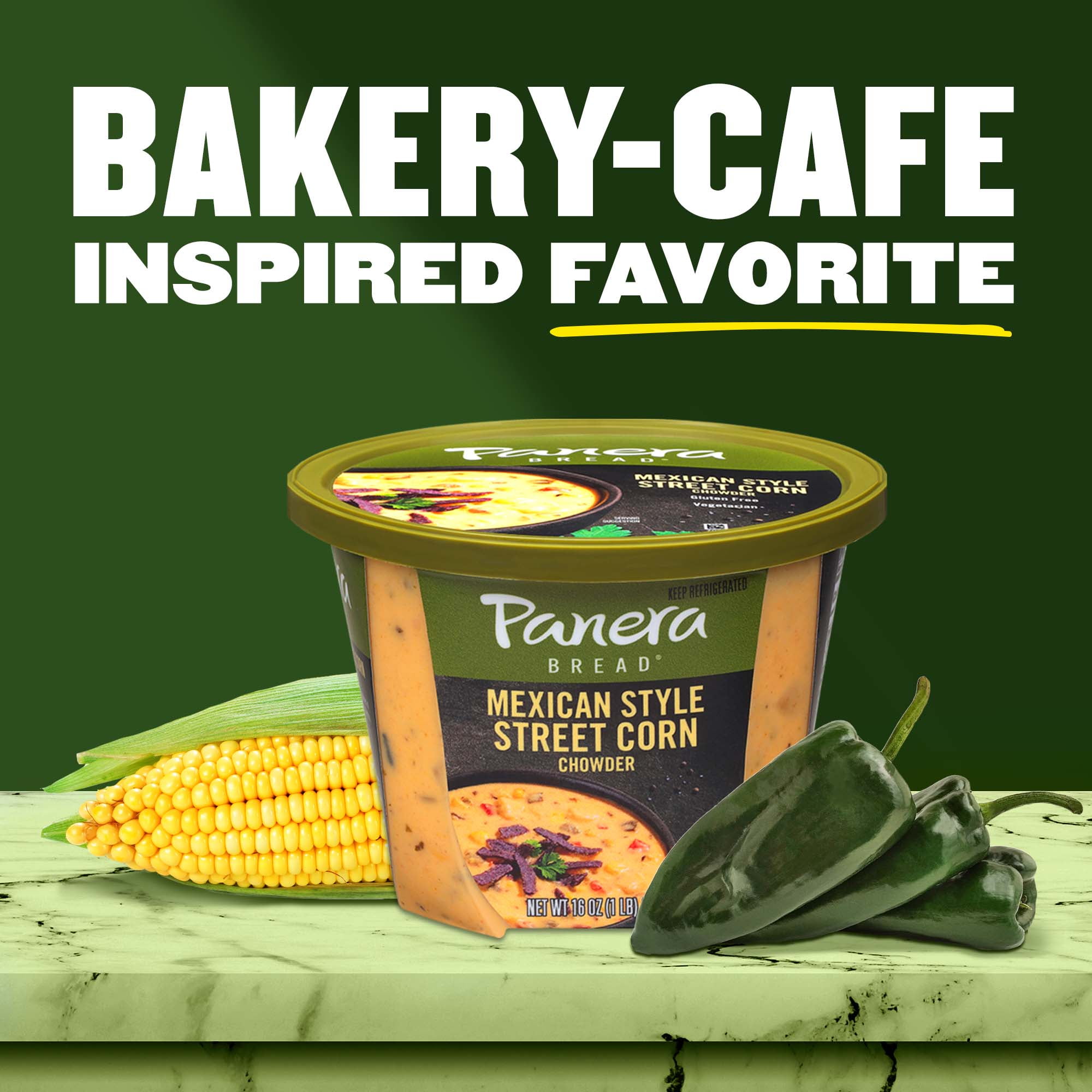 Panera Bread Gluten Free Mexican Style Street Corn Chowder, 16 oz Ready-to-Heat Soup Cup (Refrigerated)