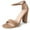 Natural Vegan Nubuck, variant on J. Adams Shirley High Silver Comfortable Heels for Women | Open Toe Ankle Strap Sandal Block Heel Dress Platform