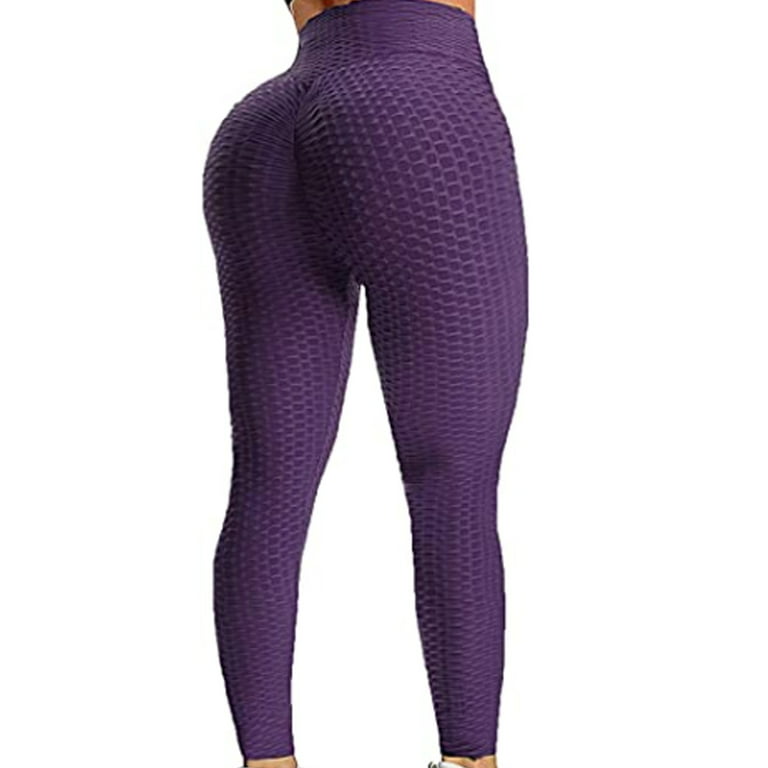FITTOO TikTok Leggings Sexy Women Booty Yoga Pants High Waisted Ruched Butt  Lift Texture Leggings 
