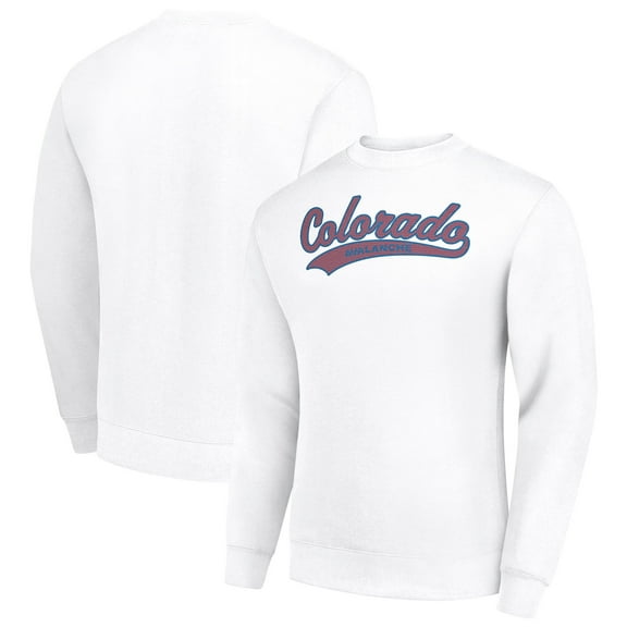 Men's Starter  White Colorado Avalanche Tailsweep City Pullover Sweatshirt