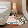 thumbnail image 2 of Let's Go Camping Round Area Rug 3.3Ft Washable Circle Rugs for Dining Room Table, Modern Camper Van Trees Burlap Rustic Non-Slip Carpet Floor Mats Indoor Outdoor Carpet Runner Aesthetic Home Decor, 2 of 8