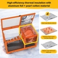 thumbnail image 2 of Insulated Wooden Rabbit Cage with Aluminum Foil Warm Layer, Weatherproof Bunny Hutch with Wheels, 2 of 10